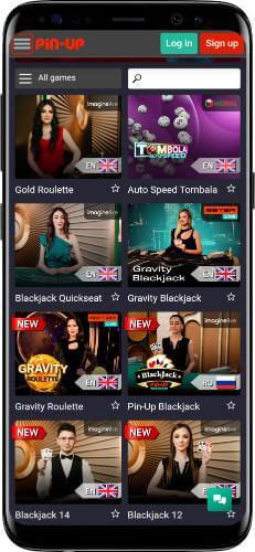 Pin-Up Live Casino mobile website